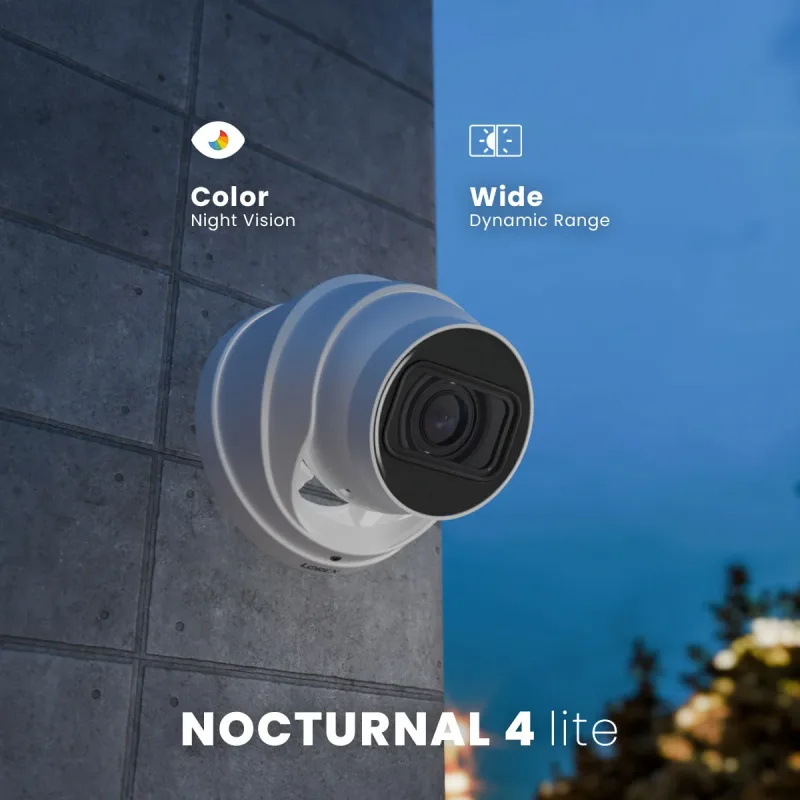 Nocturnal Series N4 Lite 4K IP langallinen turret-valvontakamera moottoroidulla varifokaaliobjektiivilla, reaaliaikainen 30FPS-tallennus