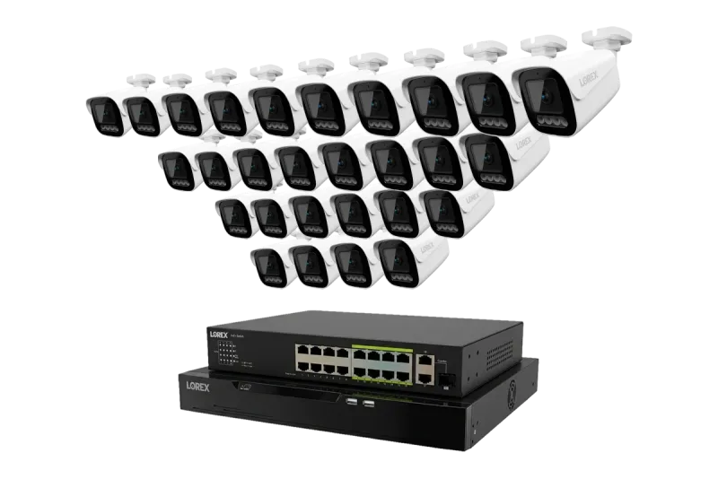 Lorex Connect X Series 4K 32-Channel Wired NVR System with X3 Bullet Security Cameras - 8TB