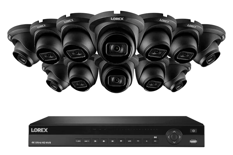 Lorex 4K (16 Camera Capable) 6TB Wired NVR System with Nocturnal 3 Smart IP Dome Cameras with Listen-In Audio and 30FPS