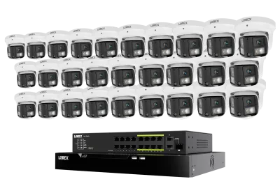 Lorex Connect X Series 4K 32-Channel Wired NVR System with X3 Dual-Lens Turret Camera - 8TB