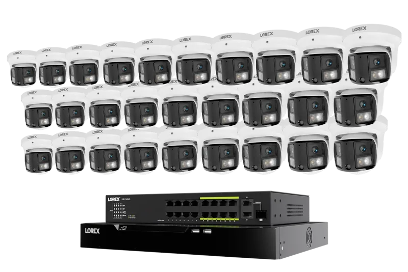Lorex Connect X Series 4K 32-Channel Wired NVR System with X3 Dual-Lens Turret Camera - 8TB