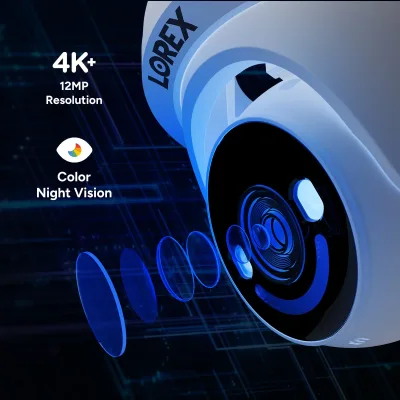 Lorex Classic 4K+ PoE AI Turret Camera dengan Deteksi Orang & Kendaraan