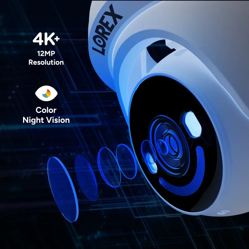 Lorex Classic 4K+ PoE AI Turret Camera dengan Deteksi Orang & Kendaraan