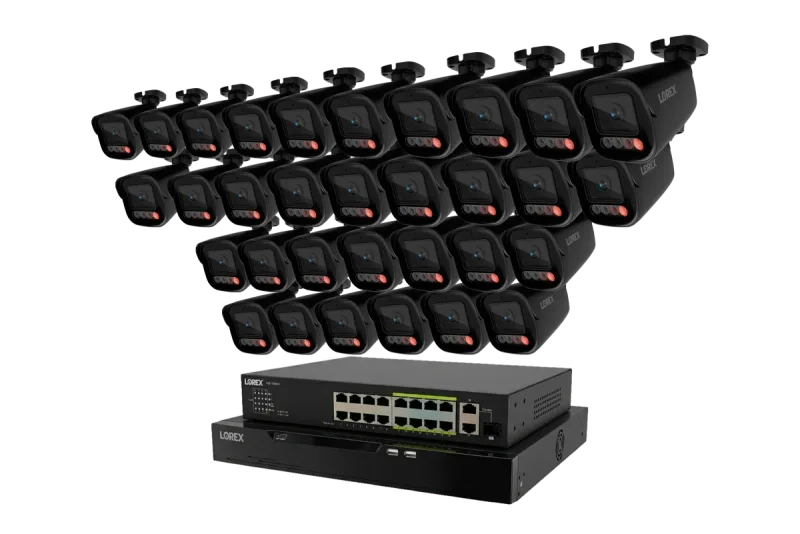 Lorex Connect X Series 4K 32-kanals kablet NVR-system med X5 bullet-overvågningskameraer - 8TB