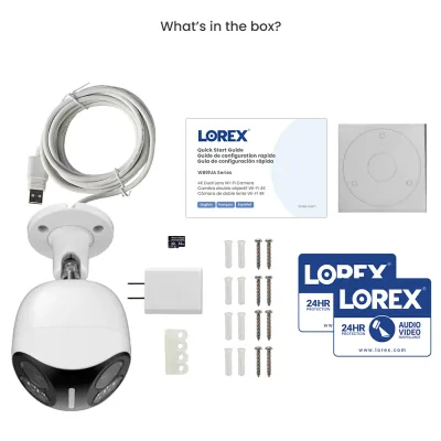 Lorex Kamera Keamanan Wi-Fi Dual Lens 4K dengan Pencahayaan Keamanan Pintar