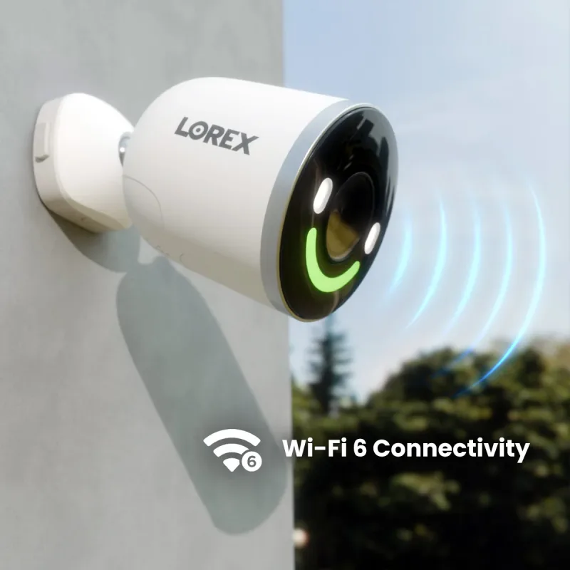 Caméra Wi-Fi avec projecteur Lorex 2K et caméra de sécurité Wi-Fi 6 avec projecteur 4K