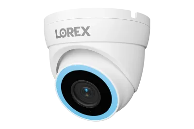 Telecamere turret PoE 4K Lorex Connect V5 con illuminazione di sicurezza intelligente a colori - Bianco/Nero