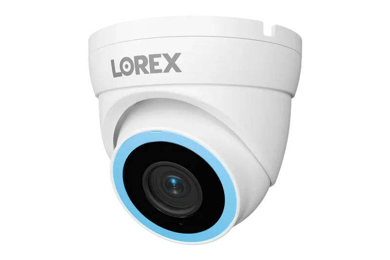 Telecamere turret PoE 4K Lorex Connect V5 con illuminazione di sicurezza intelligente a colori - Bianco/Nero
