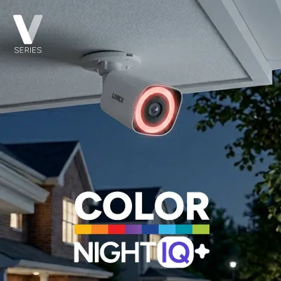 Lorex Connect V7 4K PoE 총알형 카메라 with Color Night IQ+ - 화이트/블랙