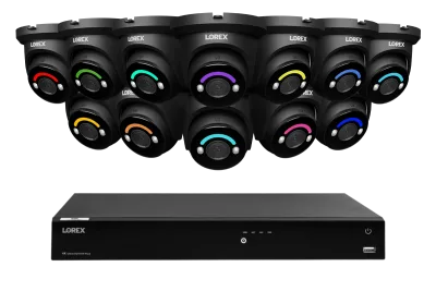 Lorex Fusion Series 4K 16 Camera Capable (Wired or Fusion Wi-Fi) 4TB Wired NVR System with H12 Wired 4K IP Turret Cameras