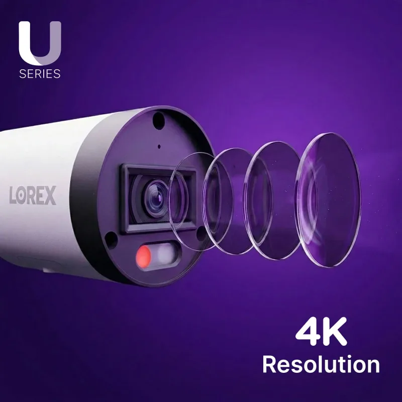 Sistema NVR cablato Lorex Connect U Series 4K a 8 canali con telecamere bullet PoE U3 4K - 2TB