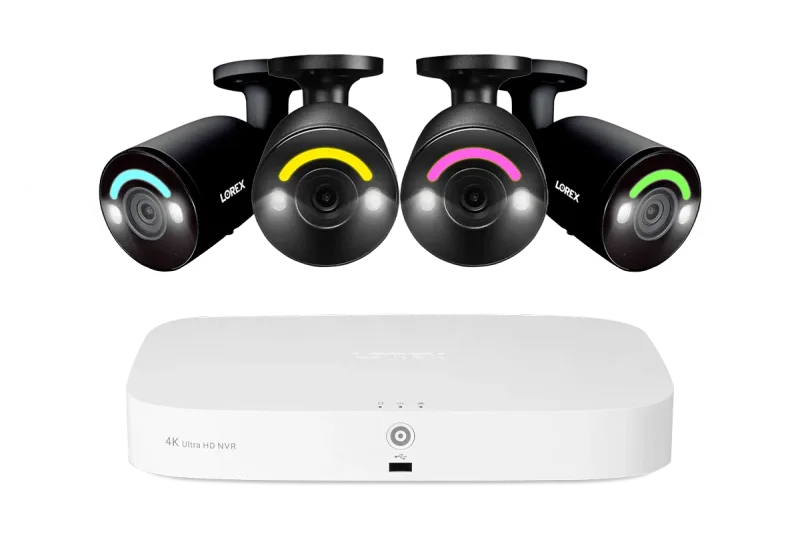Lorex Fusion 4K 16 Camera Capable (8 Wired + 8 Fusion Wi-Fi) 2TB Wired NVR System with 4 Bullet Cameras Featuring Smart Security Lighting