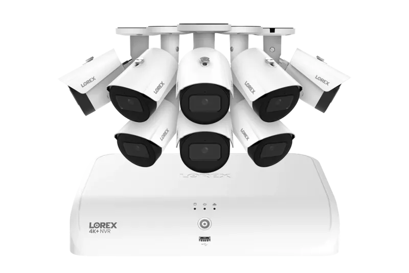 Lorex Fusion Series 4K+ 16 kanaler (8 trådbundna + 8 Fusion Wi-Fi) 2TB trådbundet system med A14 trådbundna 4K IP-bulletkameror