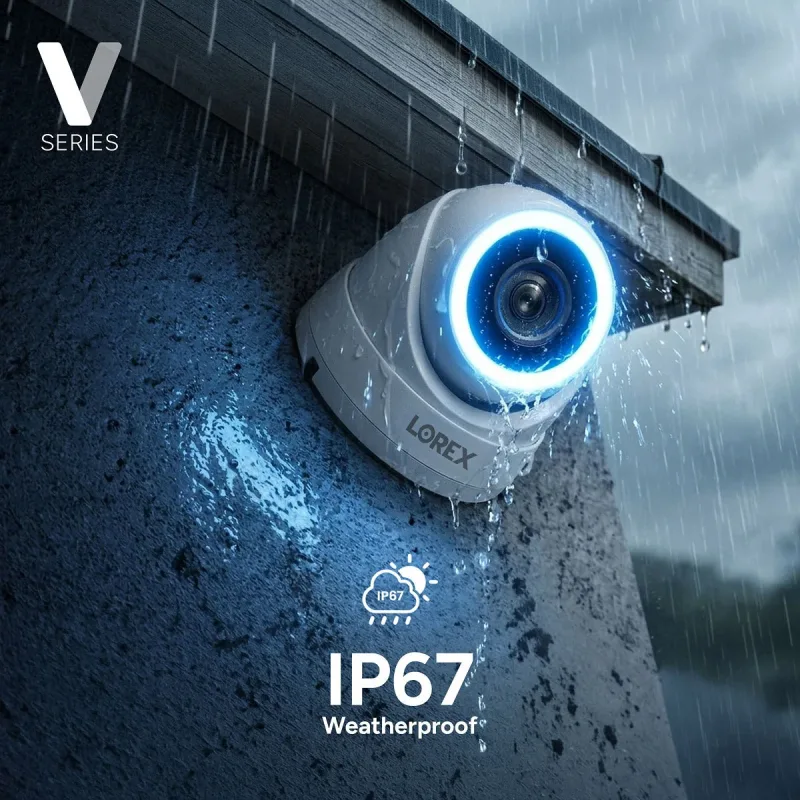 Lorex Connect V -sarja 4K 8-kanavainen langallinen NVR-järjestelmä V5 4K PoE -turret-kameroilla - 1TB