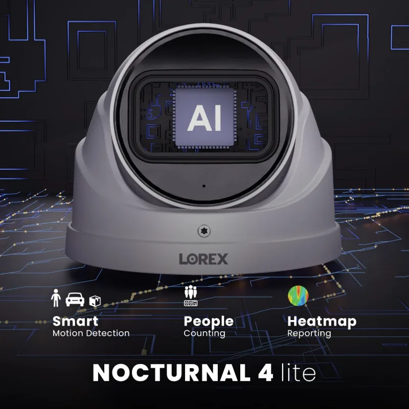 Nocturnal Series N4 Lite 4K IP langallinen turret-valvontakamera moottoroidulla varifokaaliobjektiivilla, reaaliaikainen 30FPS-tallennus