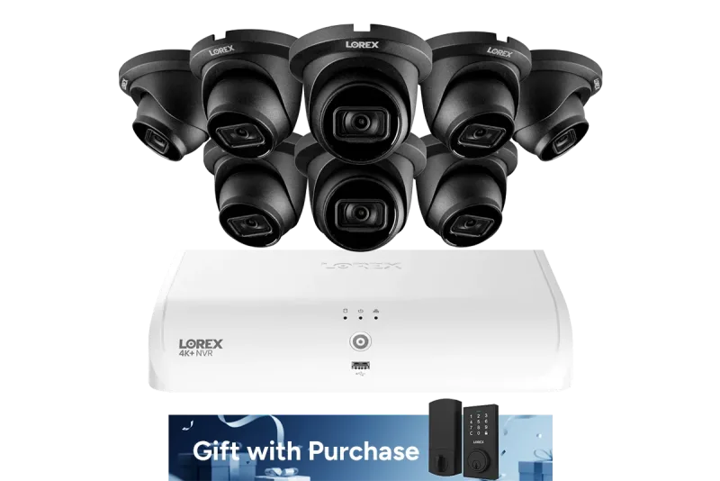 Lorex Fusion Series 4K+ 16-kanaligt (8 trådbundna + 8 Fusion Wi-Fi) 2TB trådbundet system med A14 trådbundna 4K IP-turretkameror