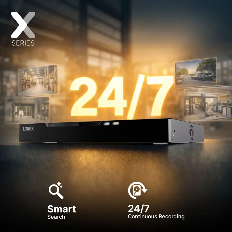 Lorex Connect X Series 4K 16-Channel Wired NVR System with X3 Turret Security Cameras - 4TB