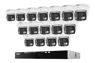 Sistema NVR cablato Lorex Connect X Series 4K a 16 canali con telecamera turret X3 a doppia lente - 4TB