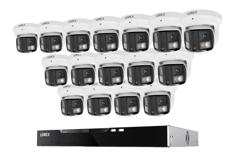 Sistema NVR cablato Lorex Connect X Series 4K a 16 canali con telecamera turret X3 a doppia lente - 4TB