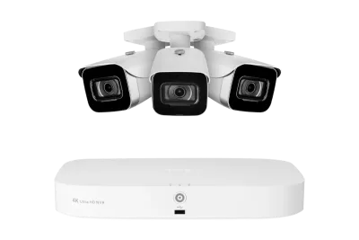 Lorex 4K 可連接16部攝影機（8部有線及8部Fusion Wi-Fi）2TB 有線 NVR 系統，配備3部 IP 槍型攝影機 - Amazon