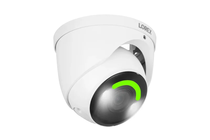 Cámara de seguridad domo IP con cable Lorex H16 4K con iluminación de seguridad inteligente y detección de movimiento inteligente