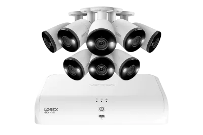 Lorex Fusion Series 4K+ 16-kanaligt (8 trådbundna + 8 Fusion Wi-Fi) 2TB trådbundet system med H13 trådbundna 4K IP bullet-kameror