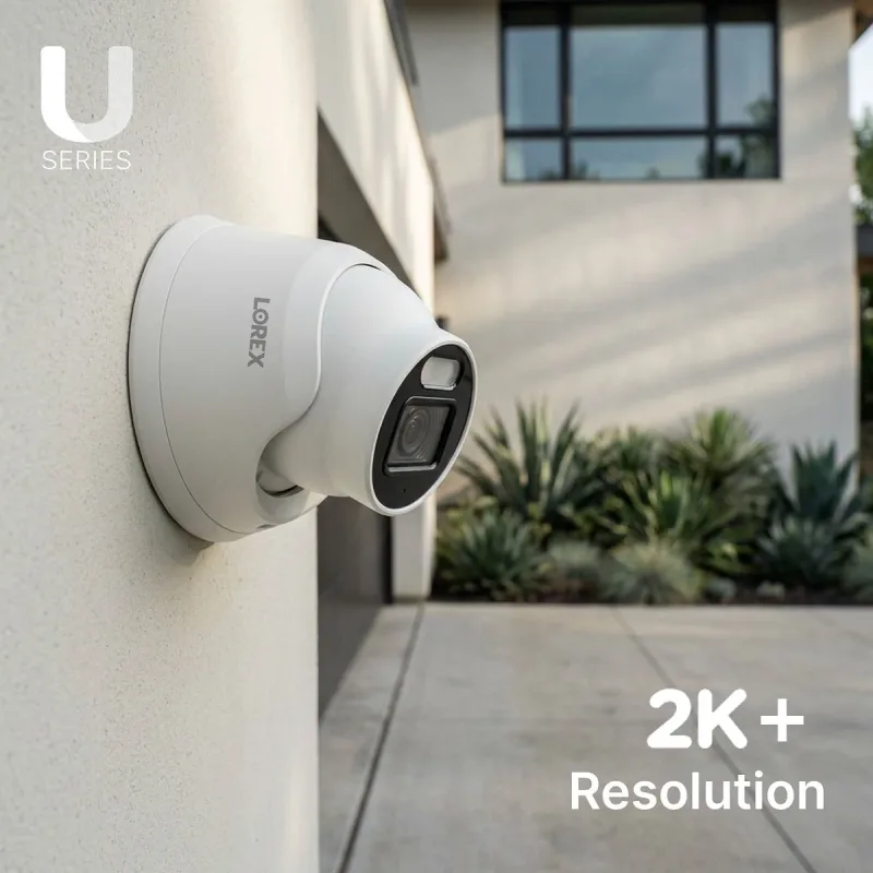 Caméra tourelle PoE 2K+ Lorex Connect U3 avec lumières dissuasives rouges et bleues