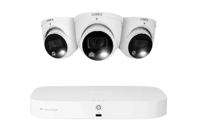 Sistema NVR cablato Lorex 4K (8 cablate e 8 Fusion Wi-Fi) fino a 16 telecamere 2TB con 3 telecamere dome con dissuasione smart e audio bidirezionale - Amazon