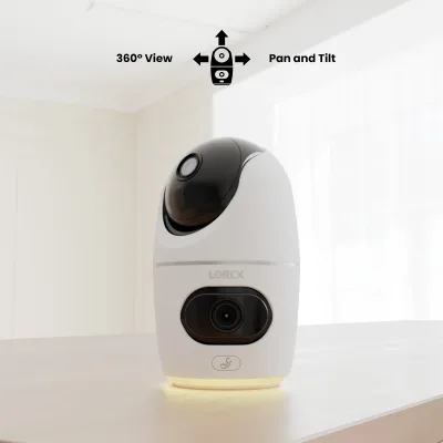Lorex 2K 雙鏡頭室內平移傾斜 Wi-Fi 安全攝影機（32GB，支援雲端）- Amazon