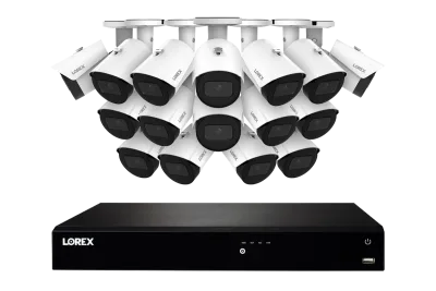 Lorex Fusion Series 4K Sistem NVR Kabel 4TB dengan Kapasitas 16 Kamera (Kabel atau Fusion Wi-Fi) dan Kamera IP Bullet A14
