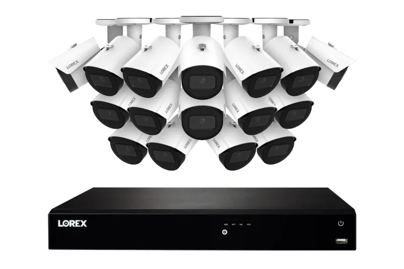 Lorex Fusion Series 4K Sistem NVR Kabel 4TB dengan Kapasitas 16 Kamera (Kabel atau Fusion Wi-Fi) dan Kamera IP Bullet A14