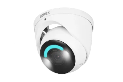Cámara de seguridad domo IP con cable Lorex H16 4K con iluminación de seguridad inteligente y detección de movimiento inteligente