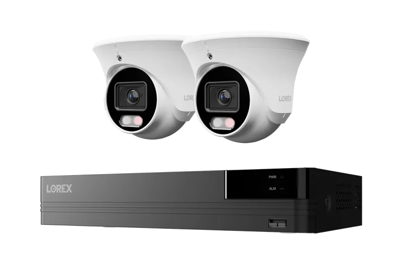 Lorex Connect U Series 4K 8-Channel Wired NVR System with U3 2K+ PoE Turret Cameras - 2TB