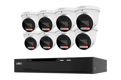 Lorex Connect X Series 4K 8-kanals kablet NVR-system med X5 turret-overvågningskameraer - 2TB