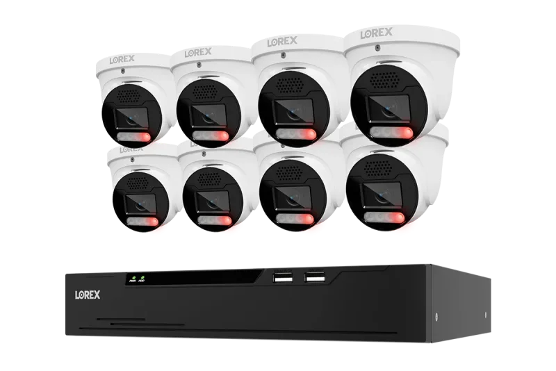 Lorex Connect X Series 4K 8-kanals kablet NVR-system med X5 turret-overvågningskameraer - 2TB