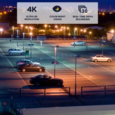 Lorex 4K 4TB trådbundet NVR-system med fem Nocturnal 3 bullet-kameror, fyra Nocturnal 3 turret-kameror och två 4K pan-tilt-zoom-kameror
