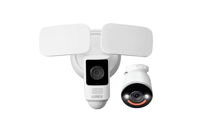 Caméra Wi-Fi avec projecteur Lorex 2K et caméra de sécurité Wi-Fi 6 avec projecteur 4K