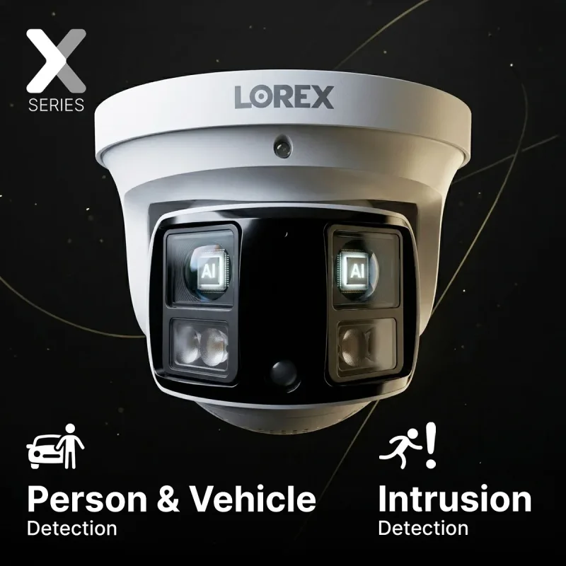 Lorex Connect X Series 4K 32-Channel Wired NVR System with X3 Dual-Lens Turret Camera - 8TB