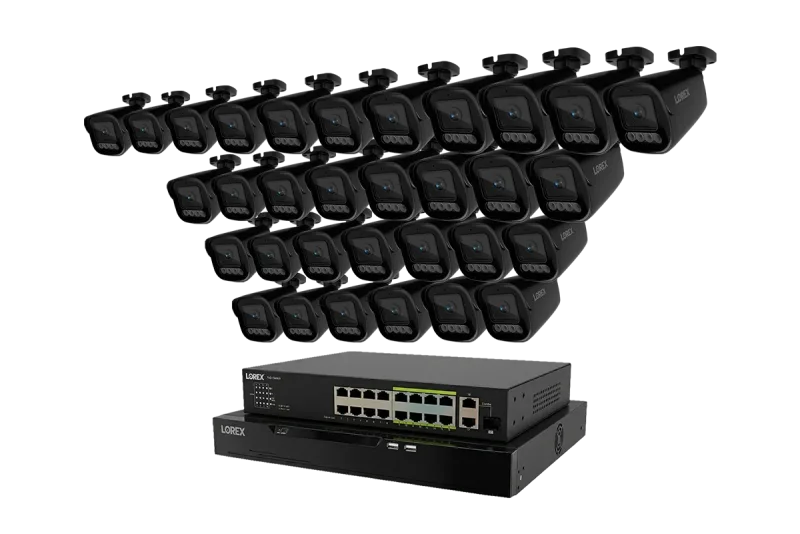 Lorex Connect X Series 4K 32-Channel Wired NVR System with X3 Bullet Security Cameras - 8TB