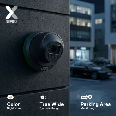 Lorex Connect X3 4K 電動變焦 PoE 半球型攝影機配備主動阻嚇功能 - 黑/白