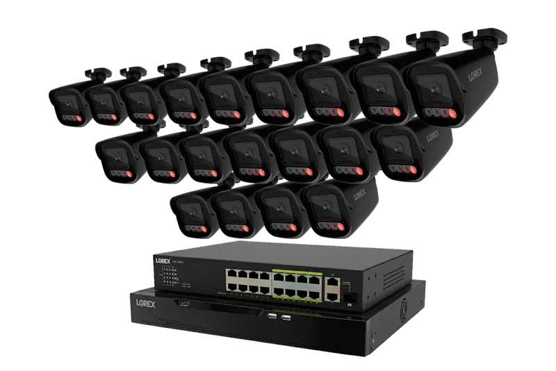 Lorex Connect X Series 4K 32-kanals kablet NVR-system med X5 bullet-overvågningskameraer - 8TB