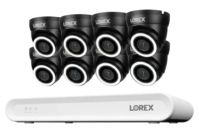 Sistema NVR con cable Lorex Connect V Series 4K de 8 canales con cámaras turret PoE 4K V3 - 1TB