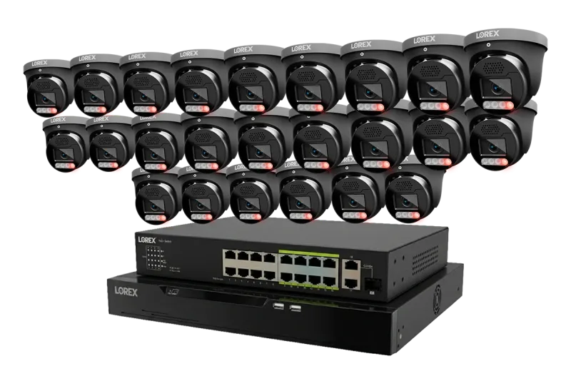 Lorex Connect X Series 4K 32-kanals kablet NVR-system med X5-turretkameraer - 8TB