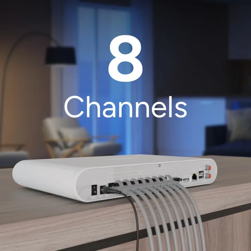 Lorex Connect V -sarja 4K 8-kanavainen langallinen NVR-järjestelmä V5 4K PoE -turret-kameroilla - 1TB