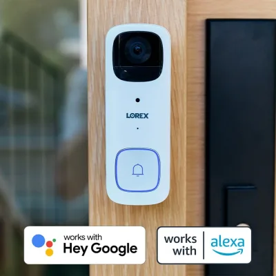 Videocitofono Lorex 2K a batteria e telecamera di sicurezza Wi-Fi 6 4K Spotlight per interni/esterni