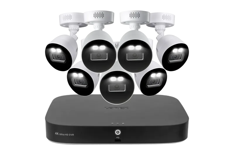 Lorex 4K 可接駁 20 部攝影機（16 部有線及 4 部 Wi-Fi）2TB 有線 DVR 系統連七部 Smart Deterrence CVI 有線子彈攝影機 - Amazon