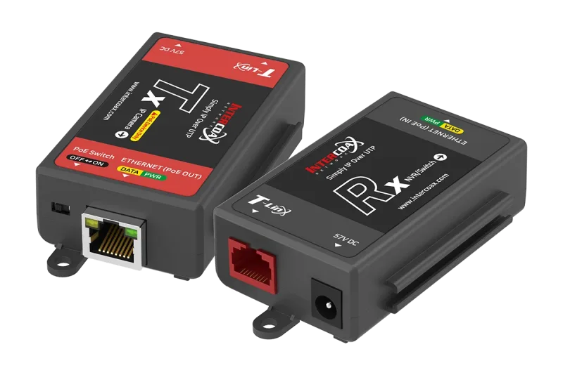 Single Port IP & PoE Cat5e Extender Set (400m/1300ft end-to-end PoE Injector)