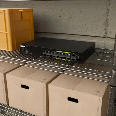 Switch no gestionado Lorex de 16 puertos (8 puertos ePoE y 8 puertos PoE+) y presupuesto de potencia de 250W