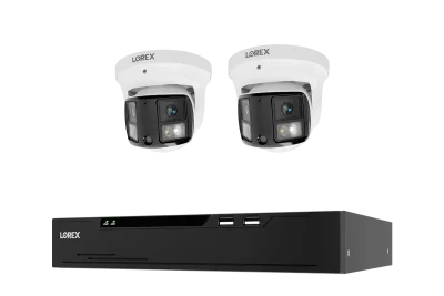 Lorex Connect X 시리즈 4K 8채널 유선 NVR 시스템 및 X3 듀얼 렌즈 터렛 카메라 - 2TB