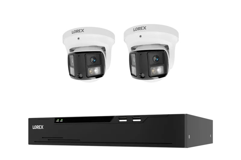 Lorex Connect X 시리즈 4K 8채널 유선 NVR 시스템 및 X3 듀얼 렌즈 터렛 카메라 - 2TB